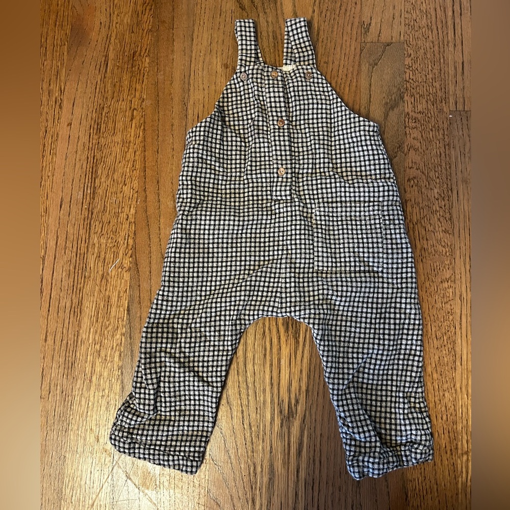 Zara boy gingham overalls 9-12m